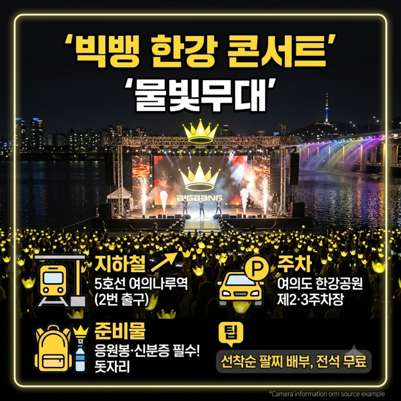 빅뱅 한강 콘서트 물빛무대 가는 길 지하철·주차·준비물