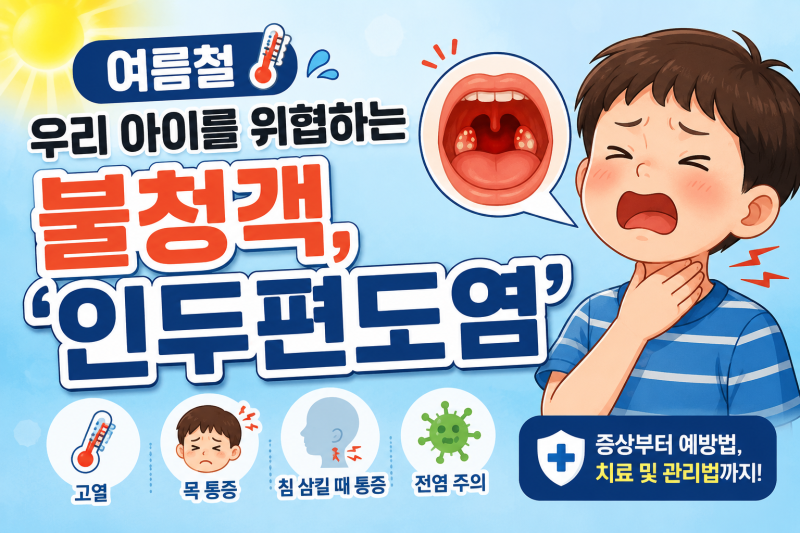 여름철 우리 아이를 위협하는 불청객, '인두편도염'