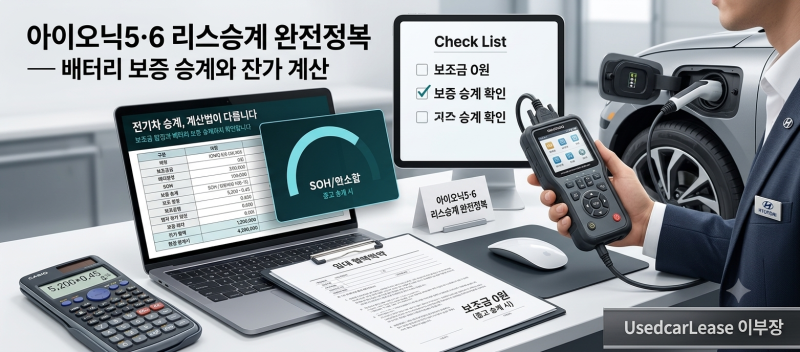 아이오닉5·6 전기차 리스승계 가이드: SOH 배터리 보증부터 수수료 계산까지 3가지 체크리스....