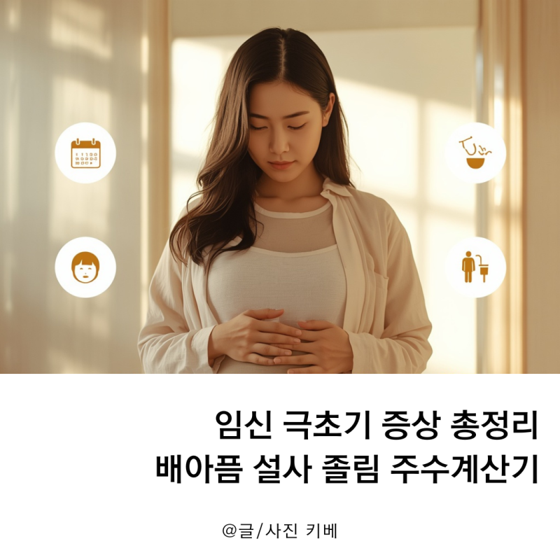 임신 극초기 증상 총정리 배아픔 설사 졸림 주수계산기