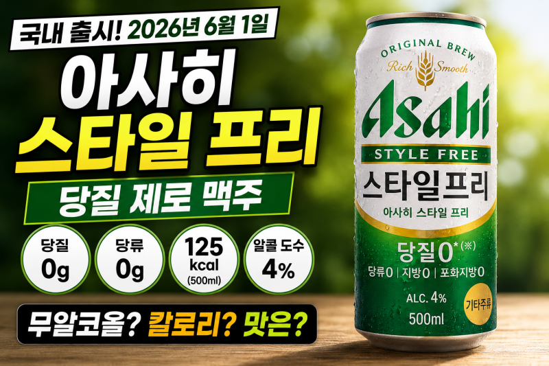 아사히 스타일 프리 국내 출시, 당질 제로 칼로리·도수 한눈에 정리