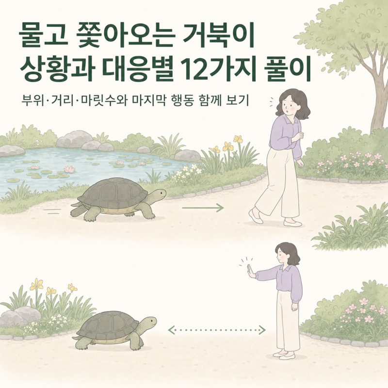 거북이 꿈해몽 | 물고 쫓아오는 거북이, 상황과 대응별 12가지