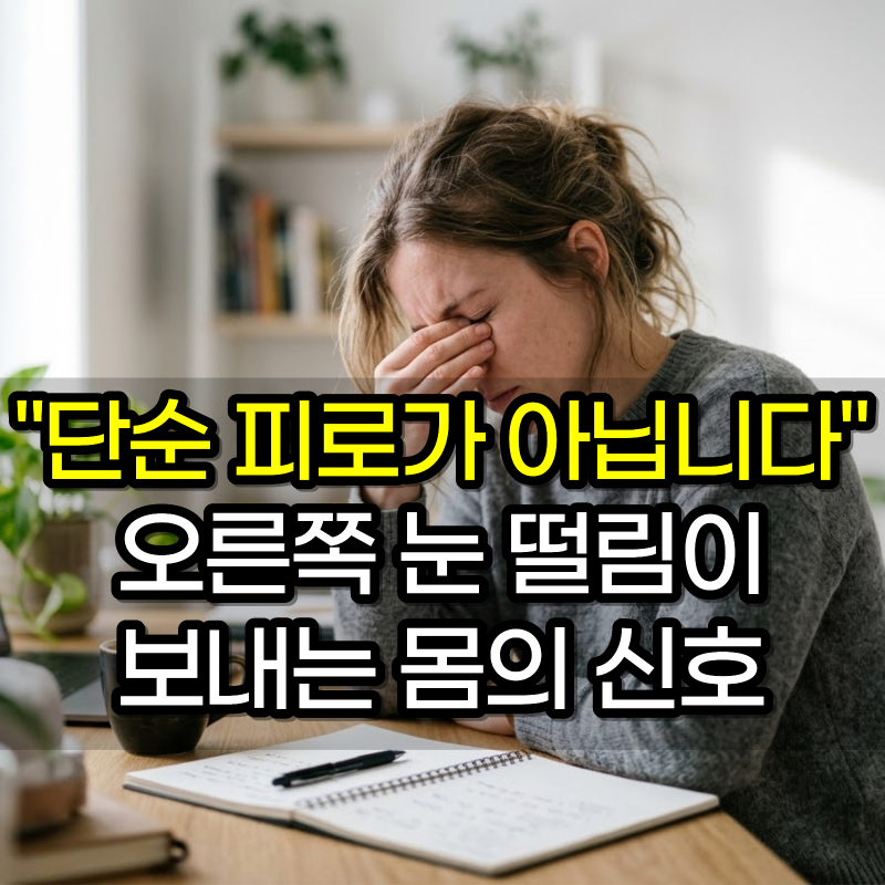 "단순 피로가 아니었습니다" 오른쪽 눈 떨림이 보내는 몸의 신호