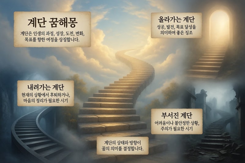 계단 꿈 해몽, 오르는 꿈과 내려가는 꿈은 의미가 다를까? 상황별 완벽정리
