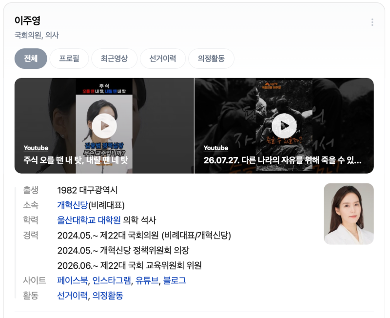 이주영 국회의원 프로필 핵심 분석 및 정리