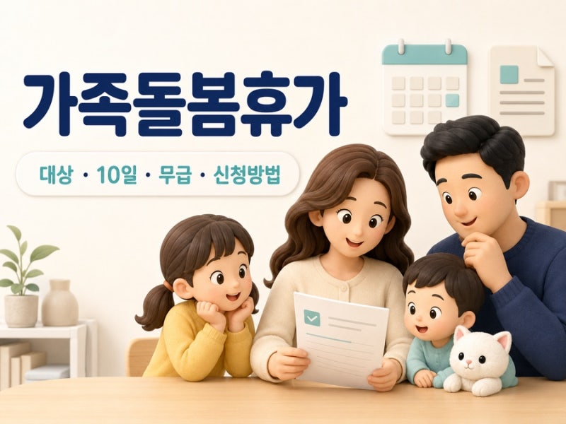 가족돌봄휴가 유급일까 무급일까 10일 기준 대상 기간 신청방법 총정리