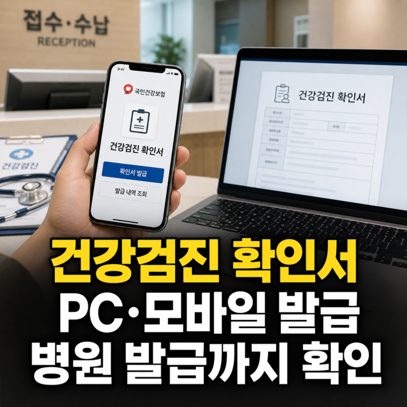 건강검진 실시확인서 발급 방법 PC 모바일 병원 발급까지 총정리