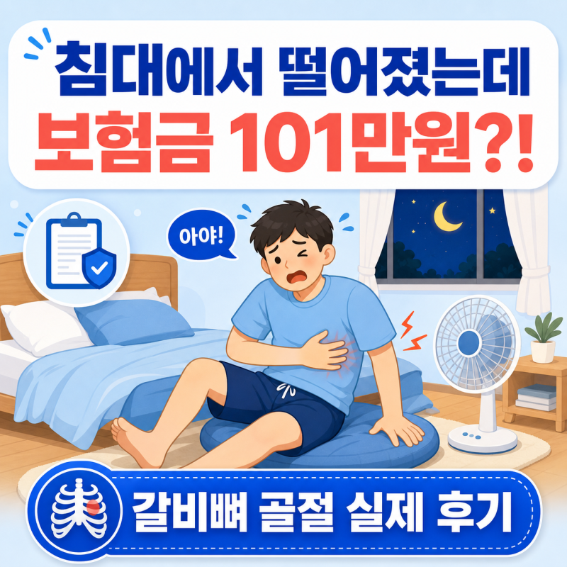 ️ 자다가 침대에서 떨어졌을 뿐인데? 갈비뼈 골절로 보험금 101만원 받은 실제 후기