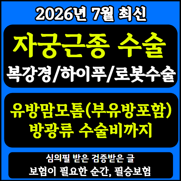 자궁근종 수술비 보험, 하이푸시술부터 유방맘모톰까지 여성수술비 추천