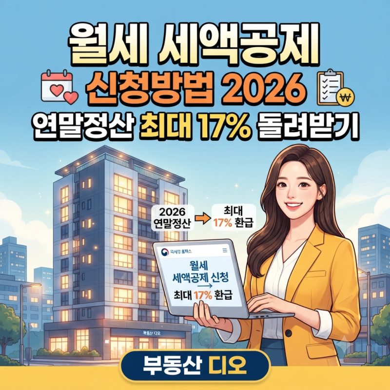 월세 세액공제 신청방법 2026 | 연말정산 최대 17% 돌려받기