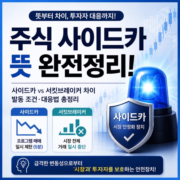 주식 <b>사이드카</b> 뜻 총정리! <b>발동</b>되면 내 주식도 거래가 멈출까?