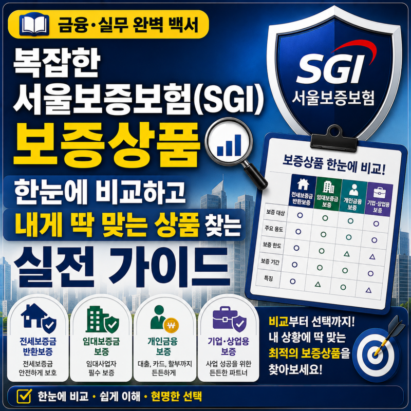 [금융·실무 완벽 백서] 복잡한 서울보증보험(SGI) 보증상품, 한눈에 비교하고 내게 딱 맞는 상....