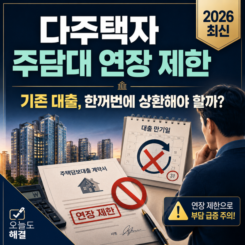 다주택자 주담대 만기연장 제한｜기존 대출도 한꺼번에 상환해야 할까