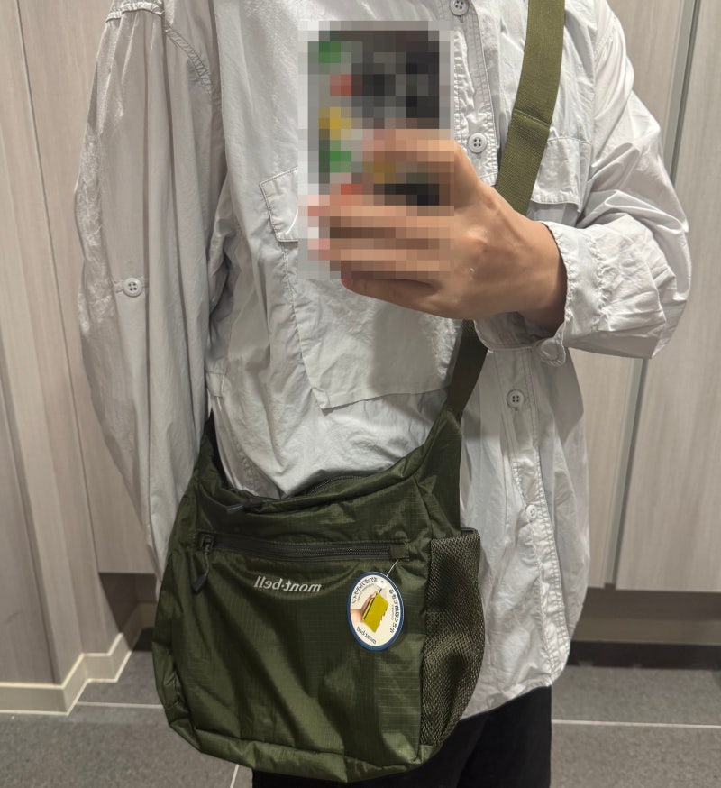 몽벨 포케터블 라이트 숄더백 스몰(S) 카키 그린 리뷰Montbell Pocketable Light Shoulder Bag Small Khaki Gr....