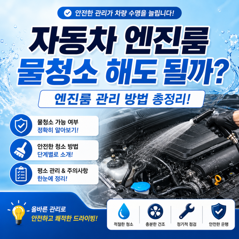 자동차 엔진룸 물청소 해도 될까? 안전한 엔진룸 관리 방법 총정리