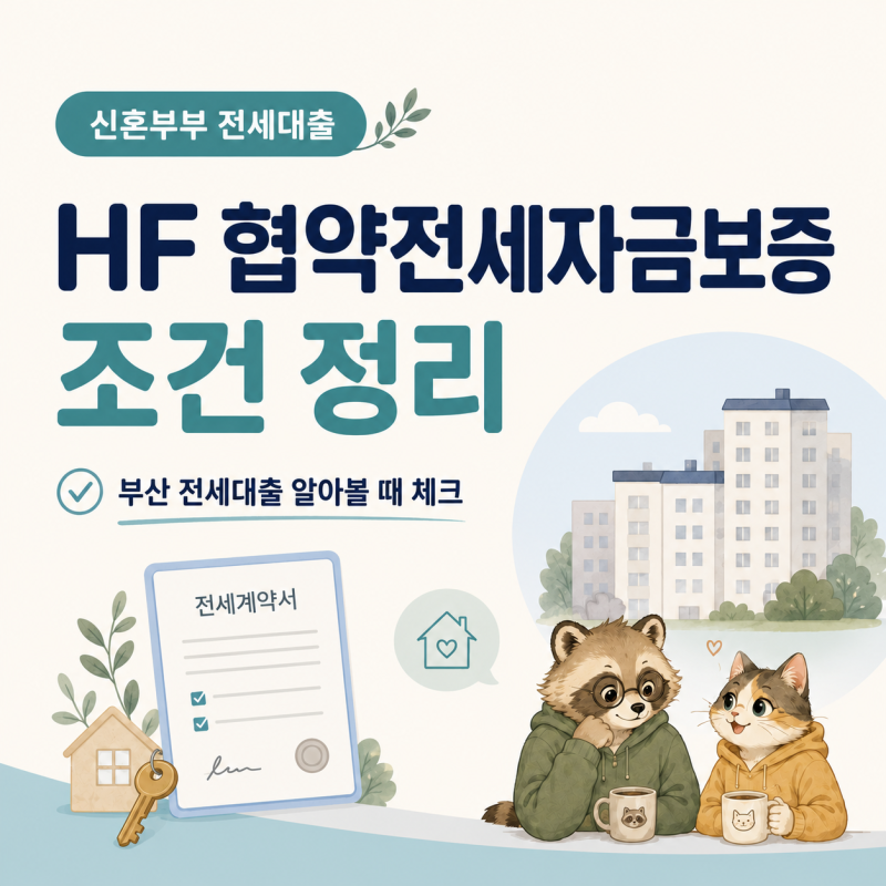 부산 신혼부부 전세대출 혜택 | 최대 2억 HF 협약전세자금보증 소득·보증금·신청조건 한눈에