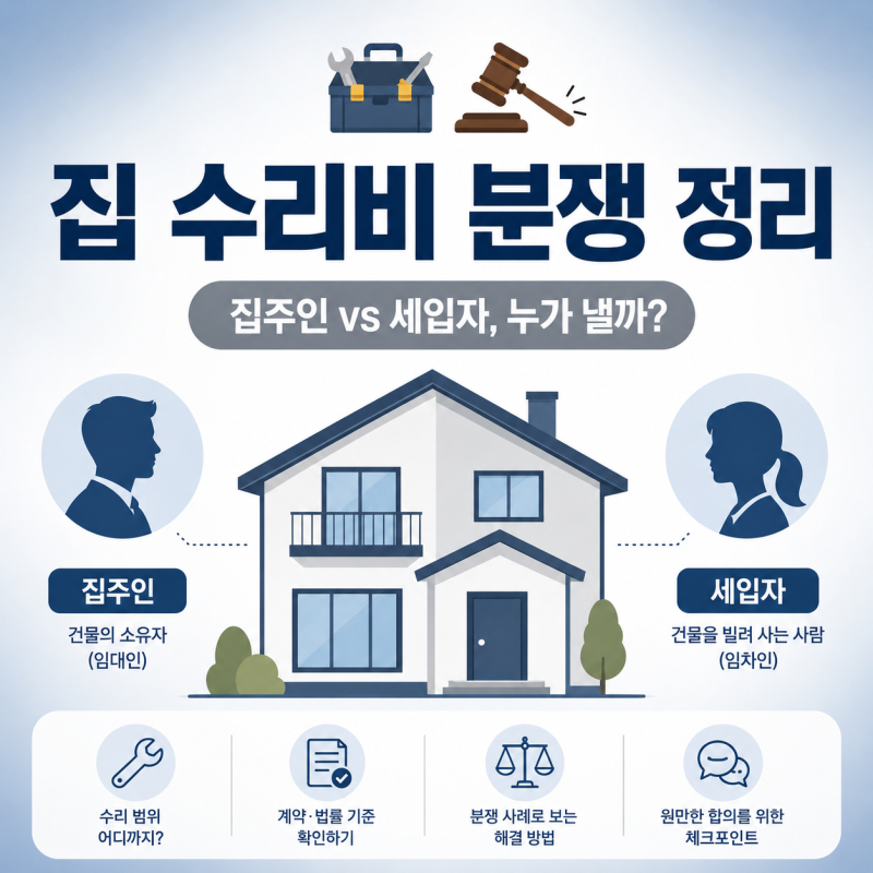 전·월세 수리비 분쟁 끝! 부담 기준과 예방법 총정리