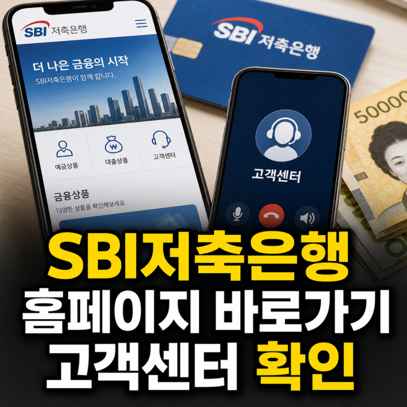 SBI저축은행 홈페이지 바로가기와 고객센터 전화번호 안내