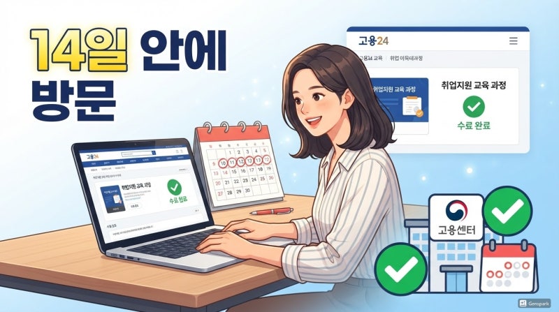 실업급여 온라인 교육 후 14일, 날짜 계산부터 방문 준비까지