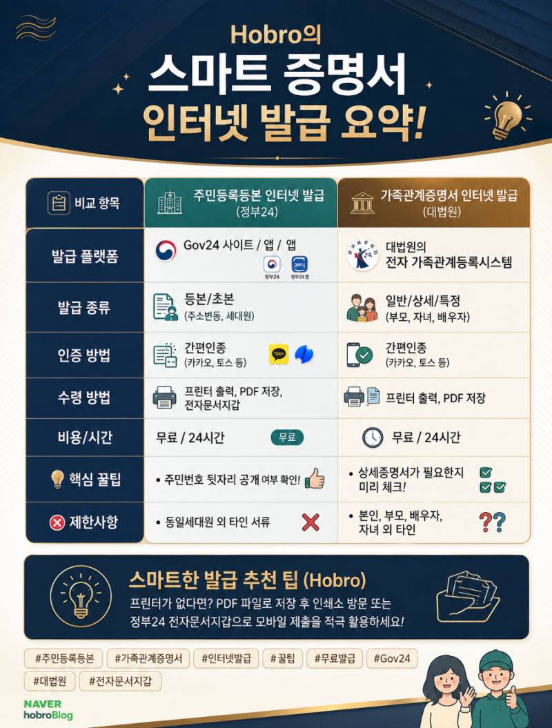 주민등록등본/ 가족관계증명서 인터넷 발급 5분 만에 끝내는 방법,인터넷 발급 PDF 저장 꿀팁....