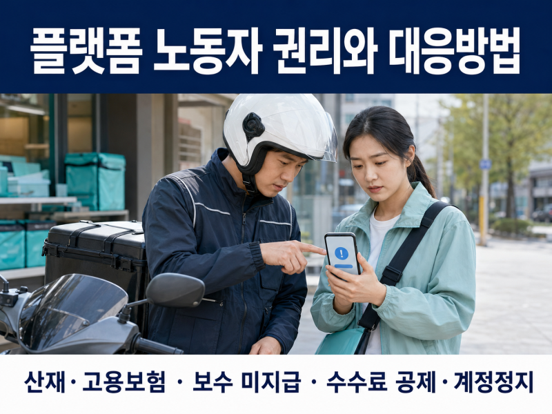 플랫폼 노동자 권리와 대응방법/산재·고용보험, 보수 미지급, 수수료 공제·계정정지
