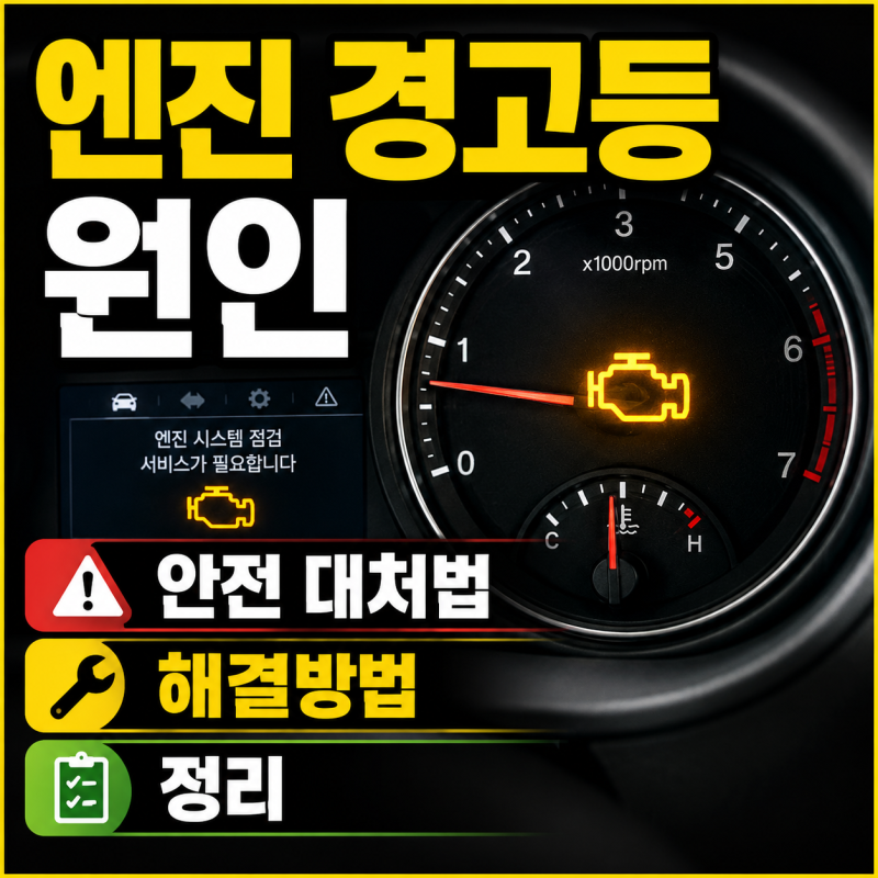 자동차 엔진 경고등 원인? 주황색 경고등 안전 대처법 해결방법 정리