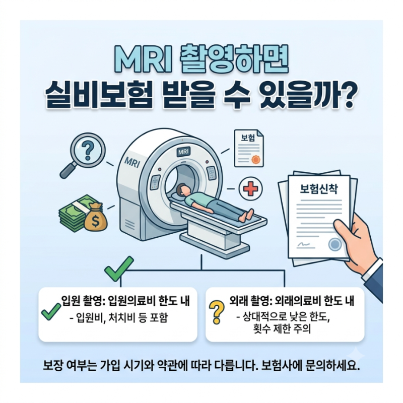 MRI 촬영하면 실비보험 받을 수 있을까요? 급여·비급여 보험금 지급 기준 총정리