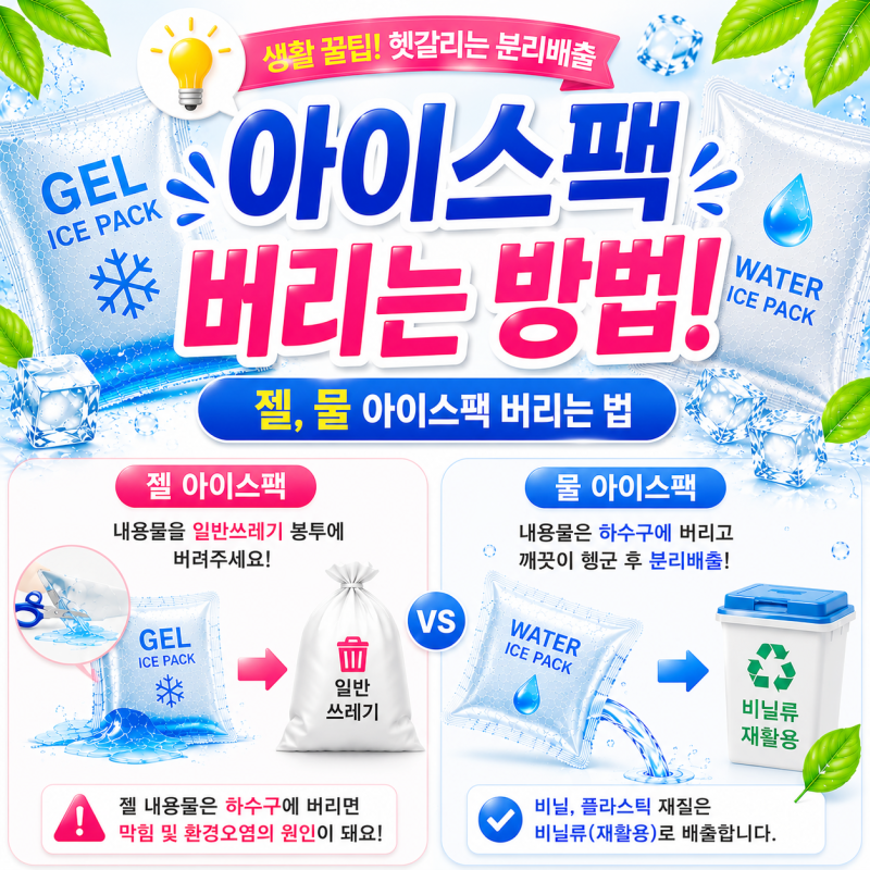 젤 아이스팩 버리는 방법, 물 아이스팩과 분리배출까지