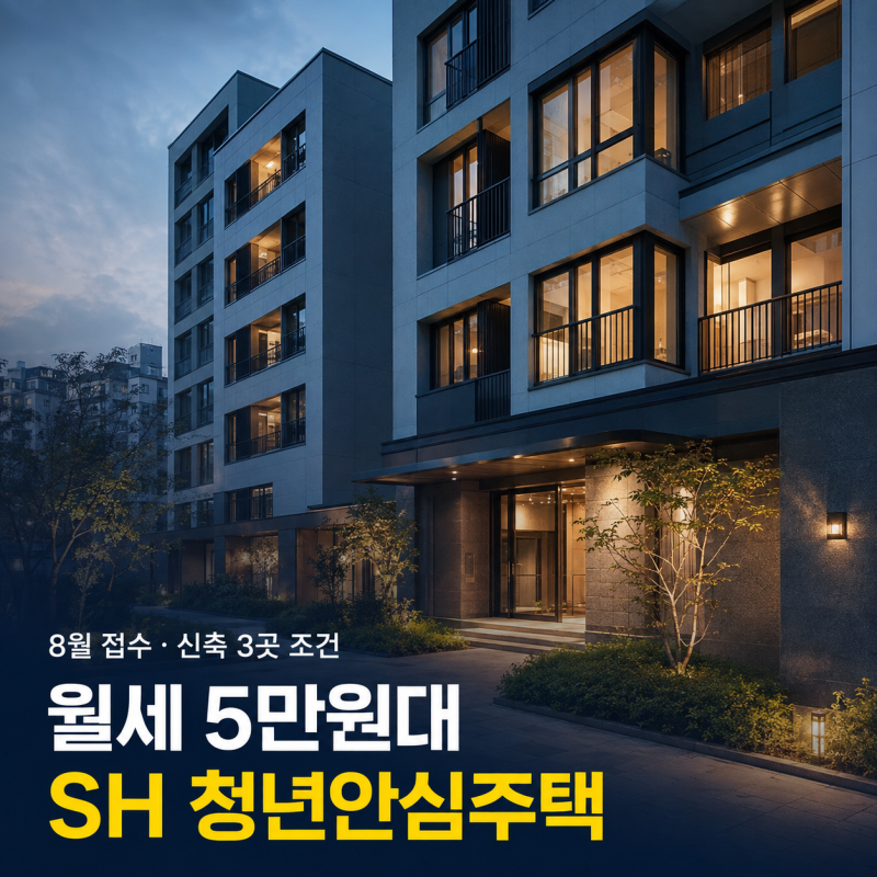 SH청년안심주택 8월 접수 월세 5만원대 신축 3곳의 실제 조건