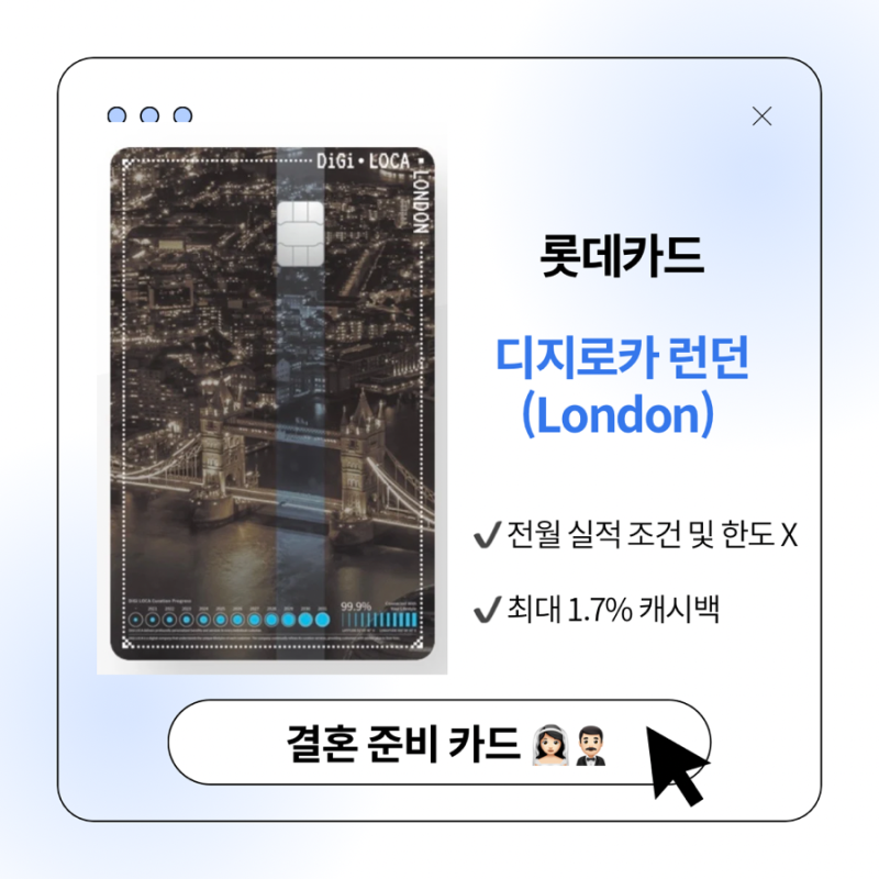결혼준비카드 추천 [롯데카드 디지로카 런던] 혜택 및 실사용 후기 | 네이버페이 캐시백 응모....