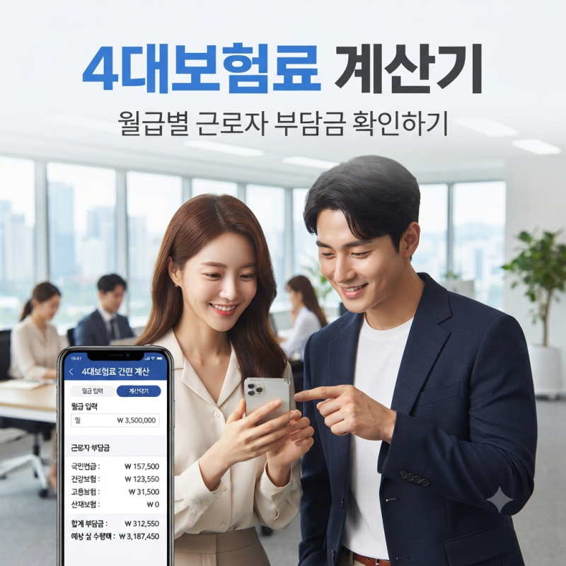 4대보험료 계산기 월급별 근로자 부담금 확인하기