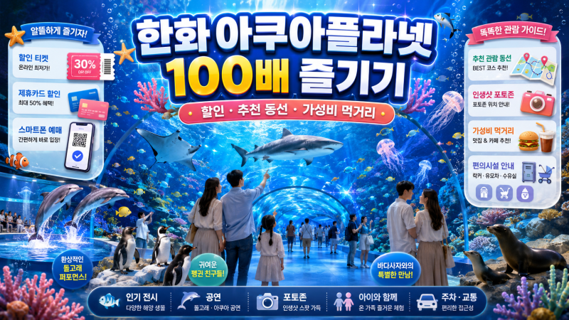 아쿠아플라넷 제주 100배 즐기기｜할인·추천 관람 동선·오션아레나 총정리