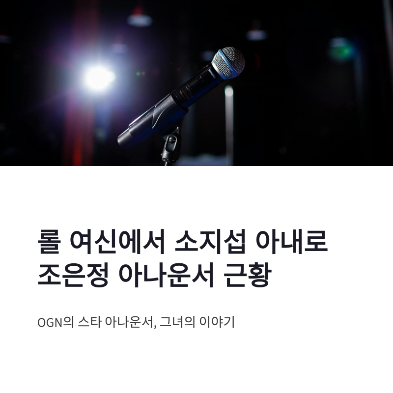 조은정 아나운서 프로필 근황 소지섭 결혼과 인스타 삭제 이유