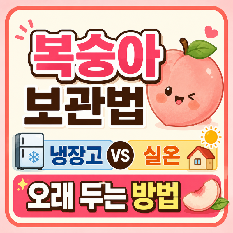 복숭아 보관법 냉장고·실온 차이와 오래 두는 방법 확인하기