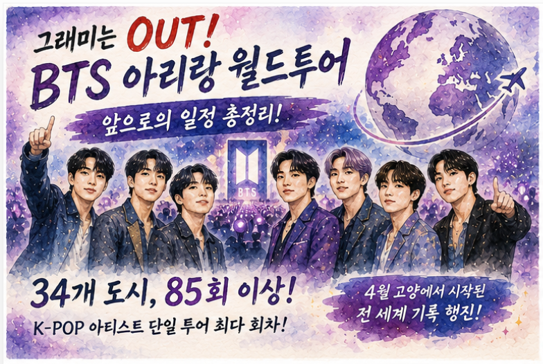 BTS에게 남은 투어 일정 총정리 (2026년 8월 1일 기준)