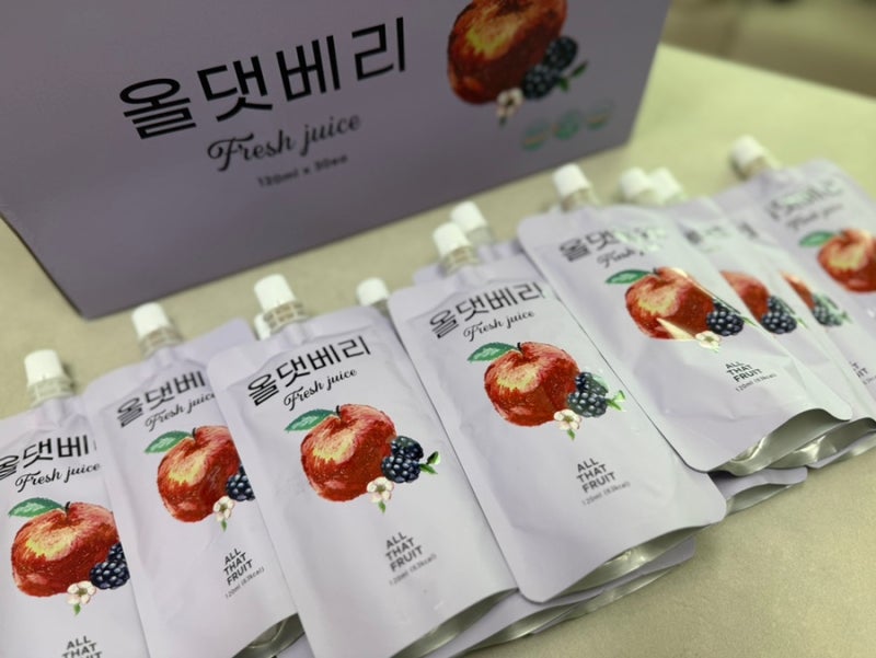 설탕 없이 사과 블랙베리로만 만든 달달한 건강음료 올댓프룻 청송사과즙