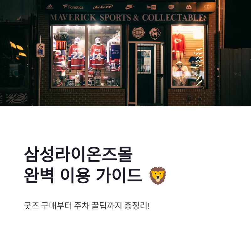 삼성라이온즈몰 쇼핑몰 바로가기 및 스토어 이용방법 주차 꿀팁 총정리