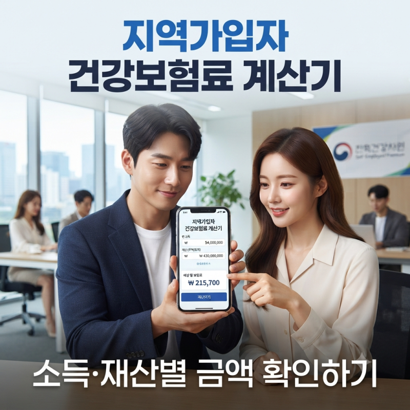 지역가입자 건강보험료 계산기 소득·재산별 금액 확인하기