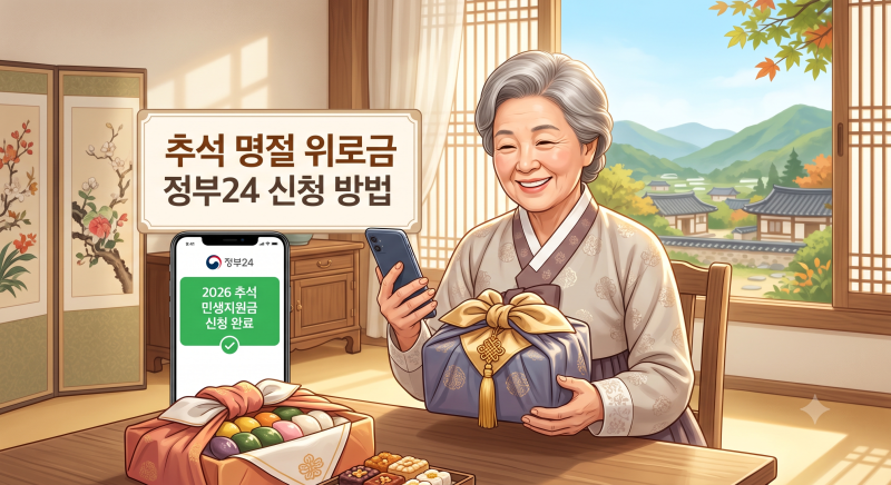 2026 추석 민생지원금 총정리 정부24 기초생활수급자 명절 위로금 신청 방법 및 지급액