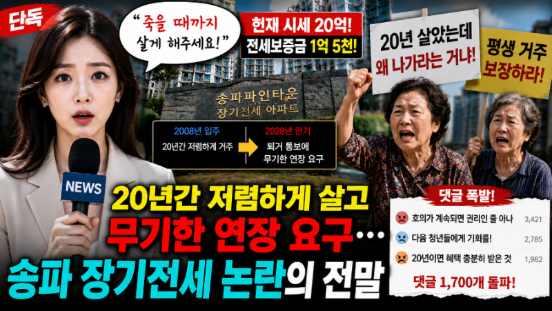“복지의 결말”…청년에게 넘길 집인데 “20억 아파트에서 20년 살았는데 평생 거주 요구”....