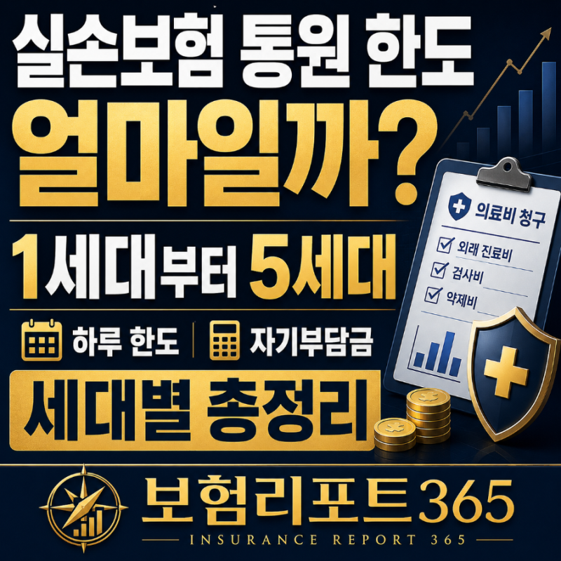 실손보험 통원 한도 얼마일까? 1세대부터 5세대 자기부담금 총정리