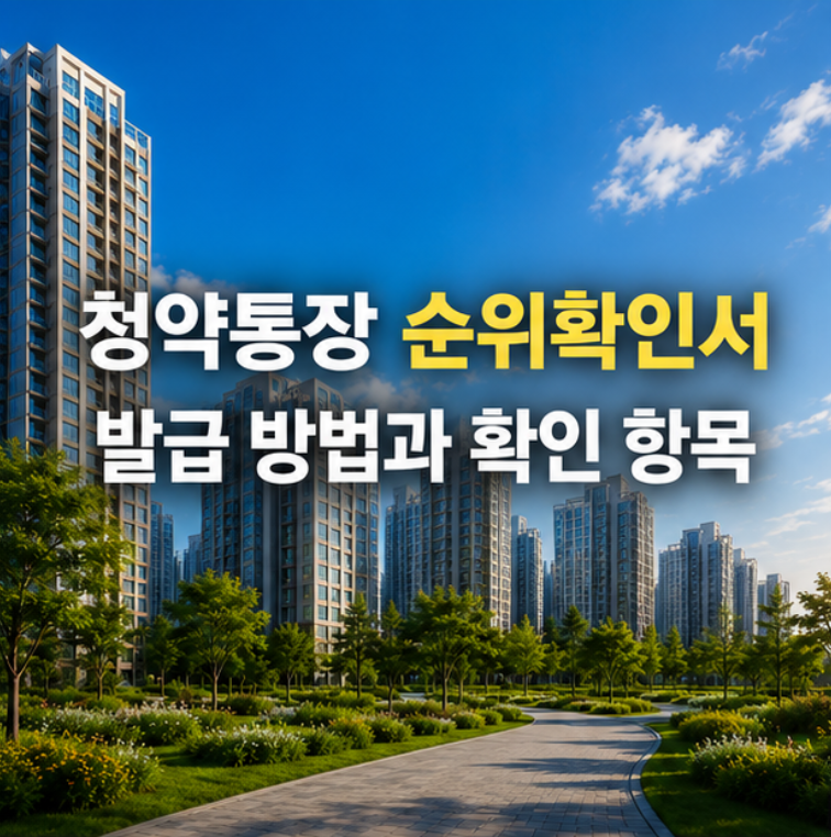 청약통장 순위확인서 발급 방법과 확인 항목 총정리