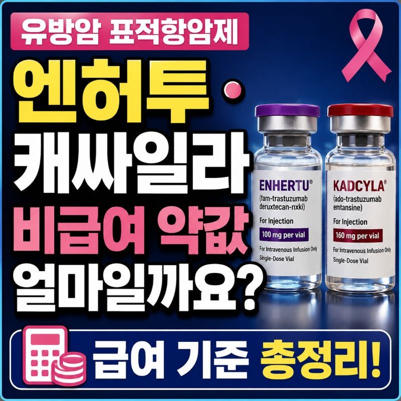 유방암 표적항암제 엔허투·캐싸일라, 비급여 약값 얼마일까요? (급여 기준 총정리)