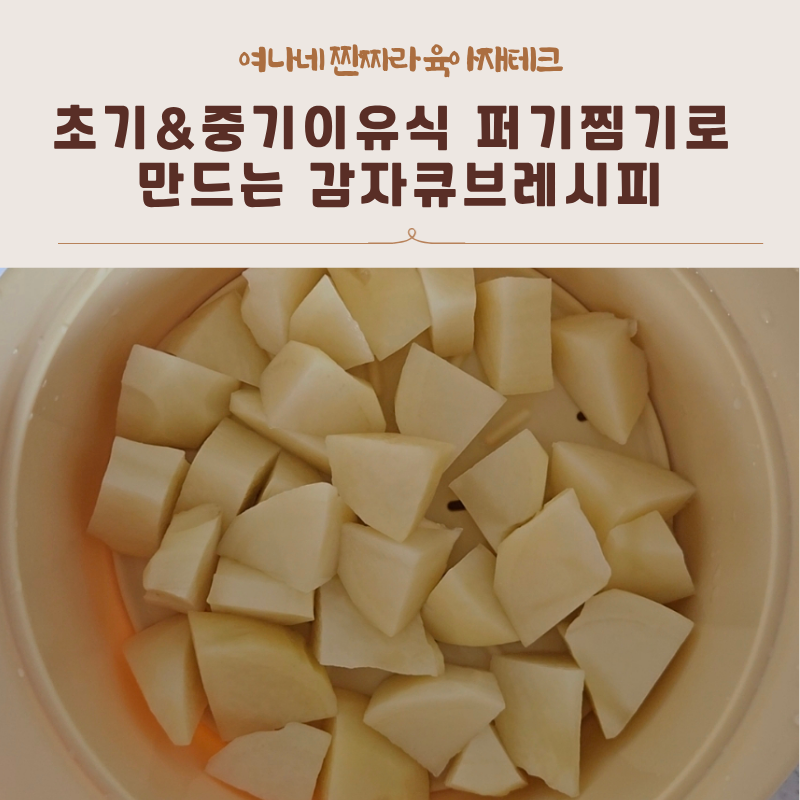 [초기&중기이유식] 감자토핑이유식, 퍼기찜기로 만드는 감자큐브레시피