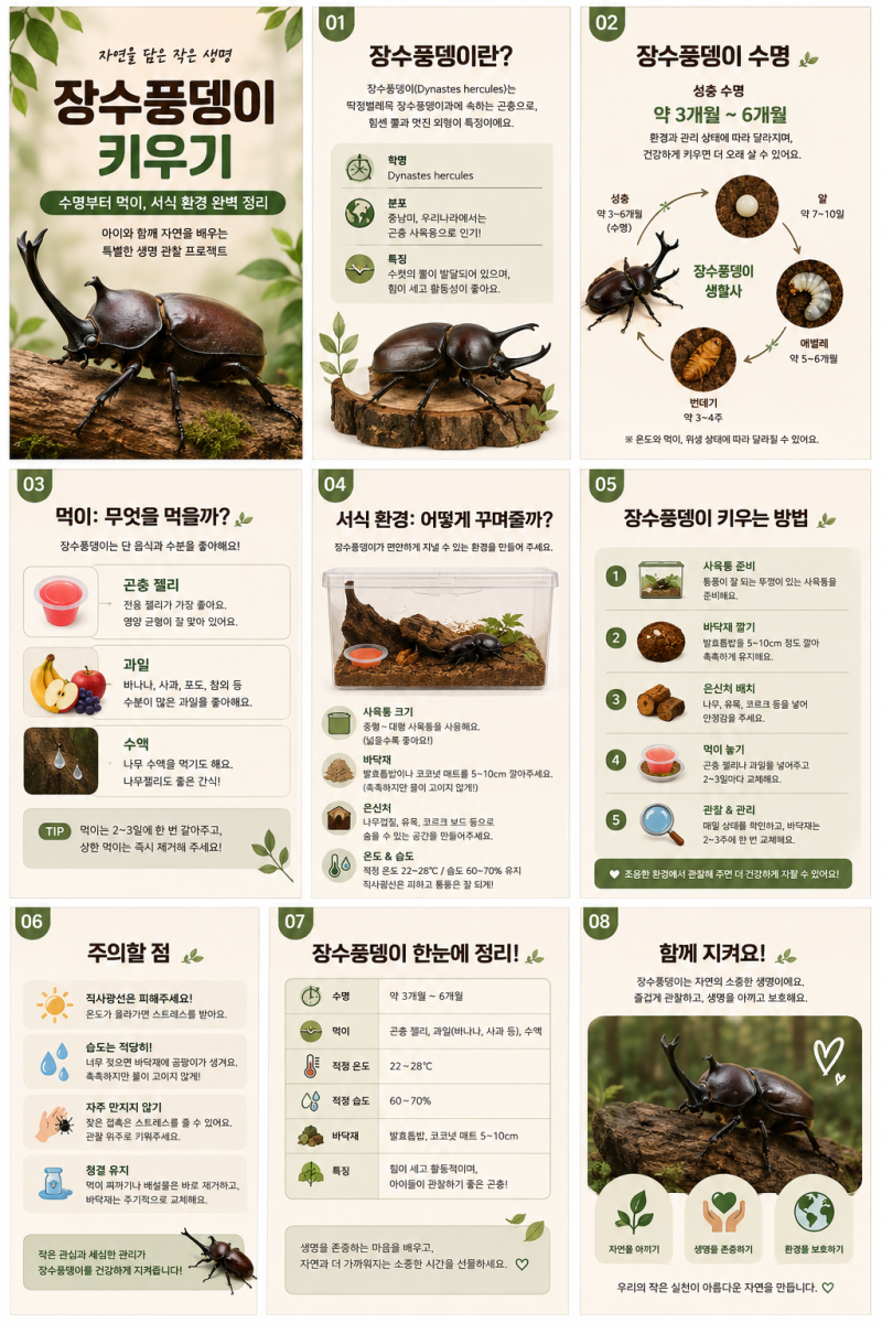 [곤충 사육 가이드] 초보자를 위한 장수풍뎅이 키우기: 수명부터 먹이, 서식 환경 완벽 정리