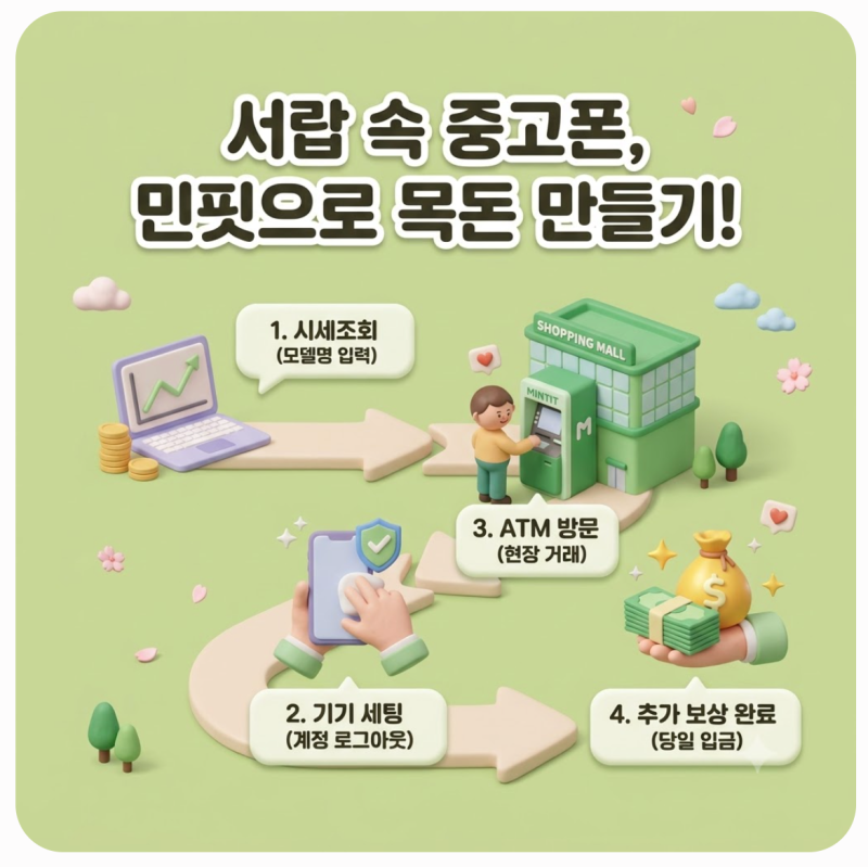 중고폰 그냥 팔면 손해? 민팃 시세 조회 ATM 위치 찾기 방법 추가보상 받는법
