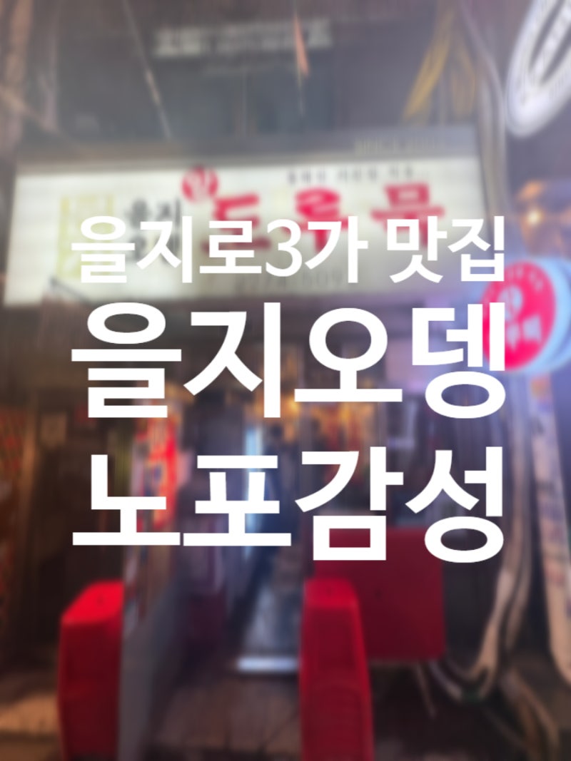 을지로3가 노포 감성 오뎅바을지오뎅 도루묵구이 사시미구이 솔직 후기