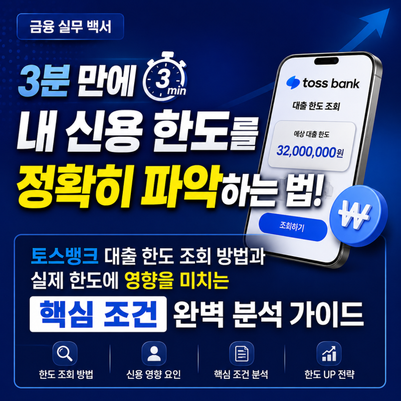 [금융 실무 백서] 3분 만에 내 신용 한도를 정확히 파악하는 법! '토스뱅크 대출 한도 조회 방....