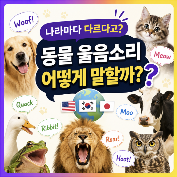 원어민은 동물 소리를 이렇게 표현합니다! 영어 의성어 15가지