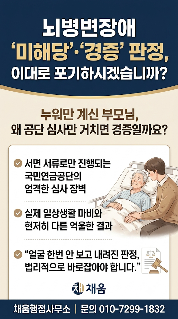 뇌병변장애 '미해당' 통지, 공단의 판정 기준과 행정심판 구제 전략